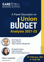 Panel Discussion on Union Budget Analysis 2021-22 Online Conference Poster